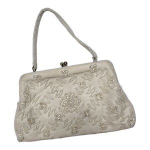 Vintage Elegant White Beaded John Wang Imports DEBBIE Purse Handbag